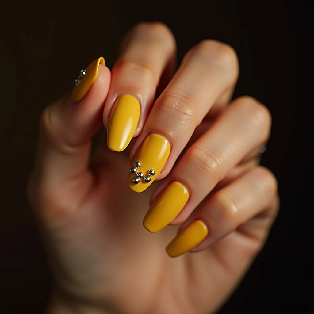 Mustard Yellow Anime Nails: A Summer Abstract Dream ✨