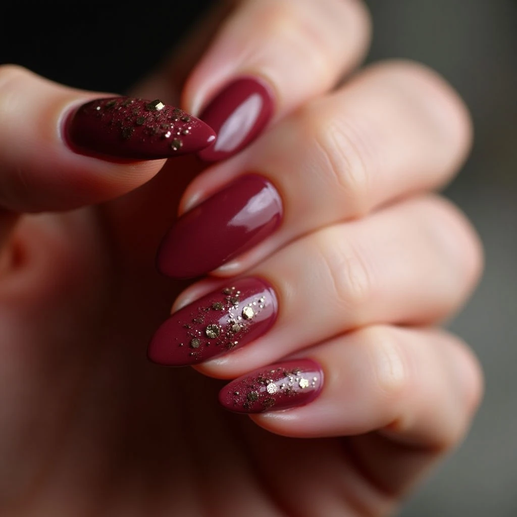 Anime Maroon Gothic Almond Nails for Spring | Aesthetic Vibes