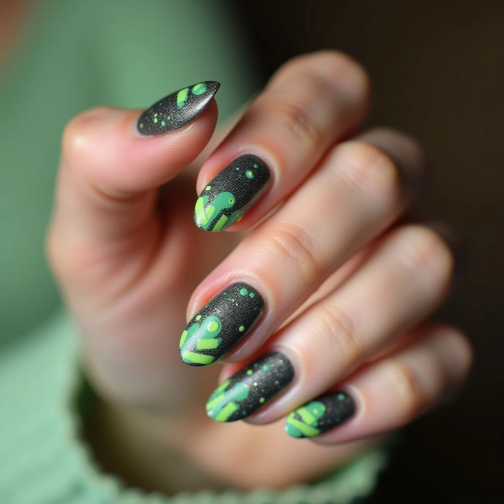Mint Green Graffiti Nails: Your Fall 2025 Trend!