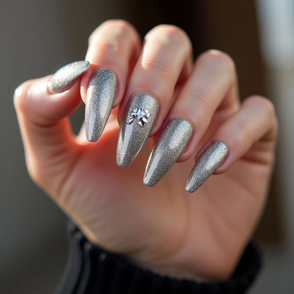 Silver Chrome Shattered Glass Nails: Decoding the Meaning