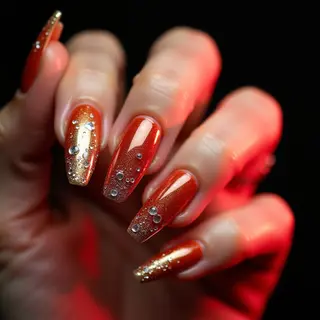 Spring '25 Chili Pepper Shattered Glass Nails (Clean Girl)