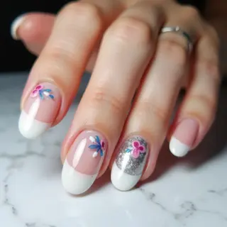 Gel French Manicure with Chrome Nails: Spring's Chicest Look
