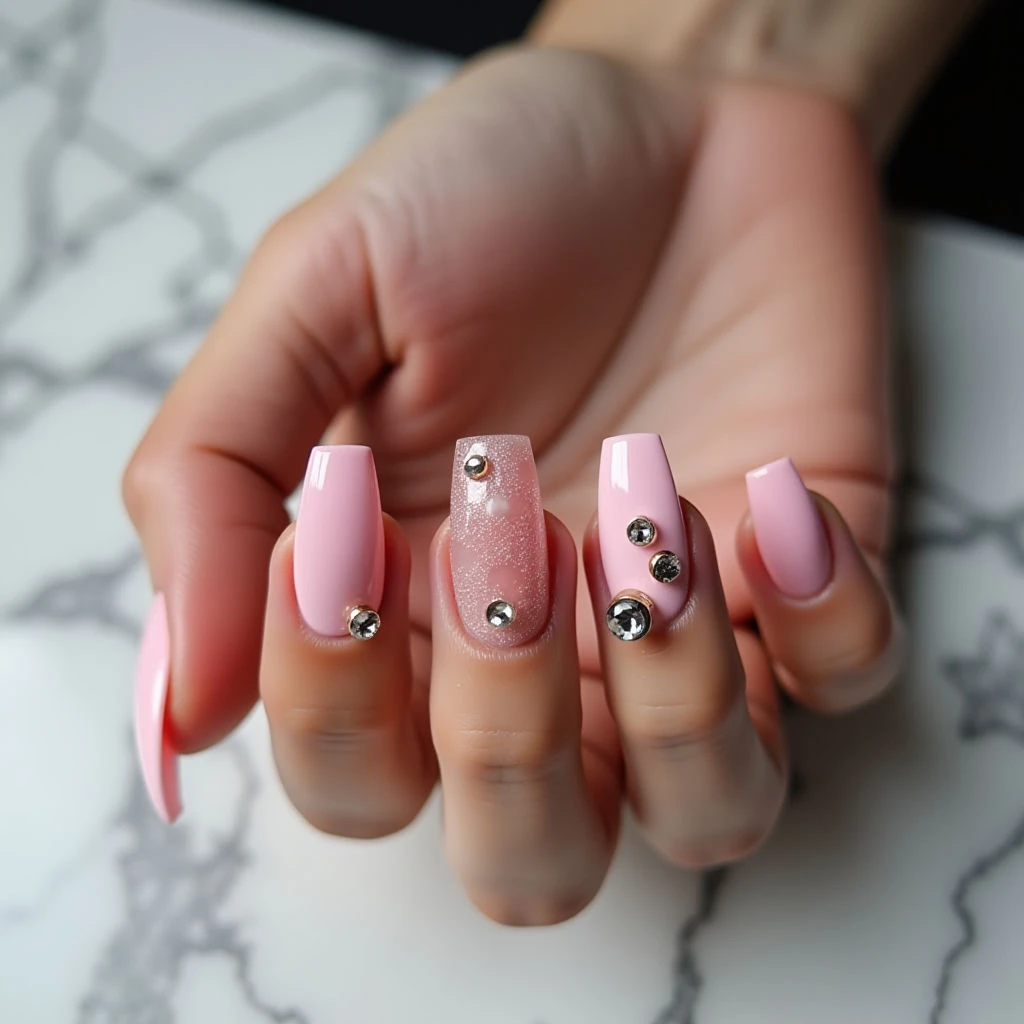 Classy Sheer Pink Square Nails for Fall Parties