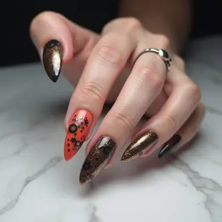 Chrome Foil Graffiti Fall Nails: 2025 Toe Nail Trends!