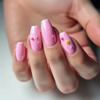 Cute Pink Chrome French Tips for Short Cube Edge Nails