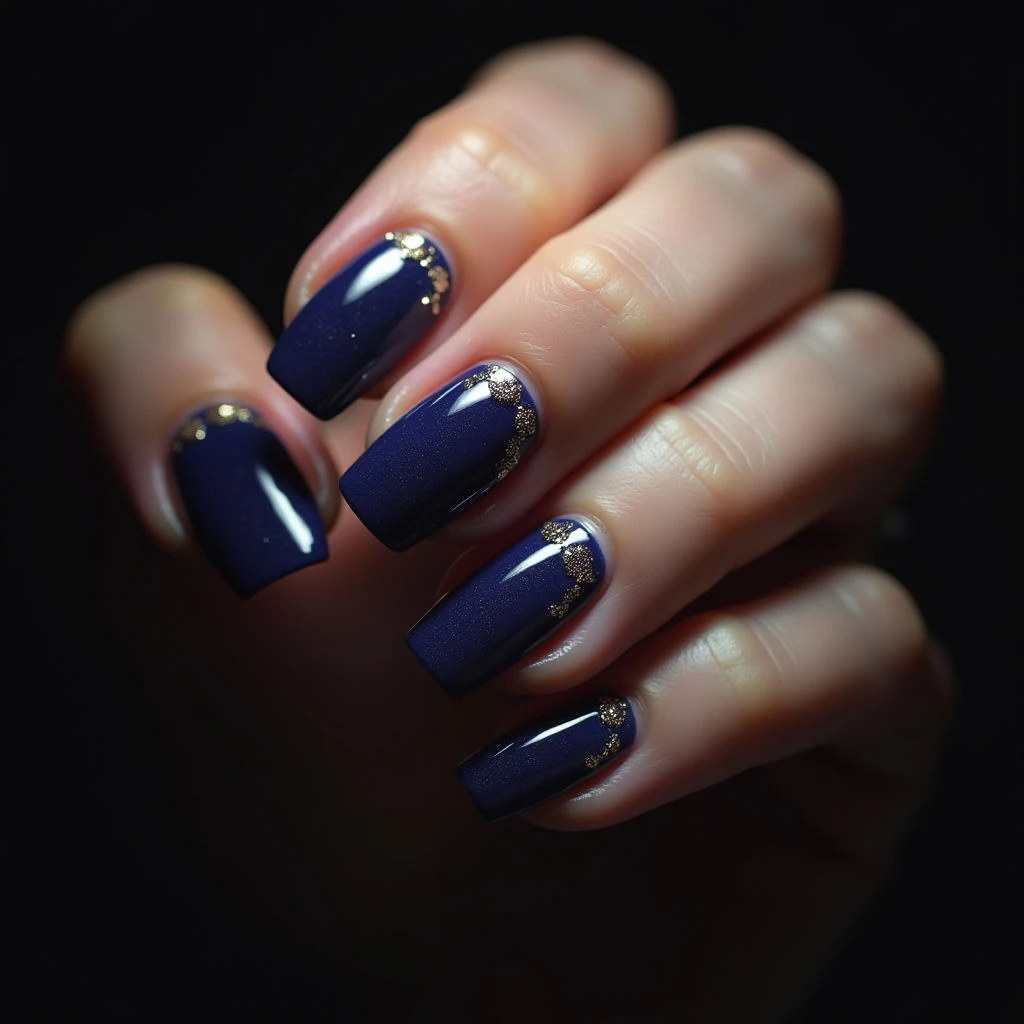 Short Navy French Tips: A Luxurious Spring Nail Design ✨