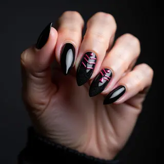 Dark & Neon Gothic Almond Nails: A Simple Guide