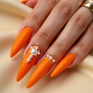 Sunny Orange Chrome Nails: A Bridal Spring Look!